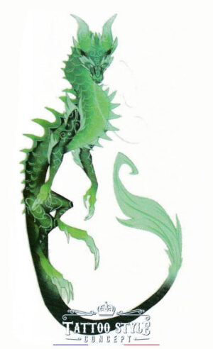 tatouage petit dragon vert de jade motifs styles 823 1